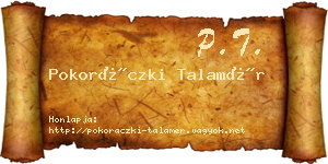 Pokoráczki Talamér névjegykártya